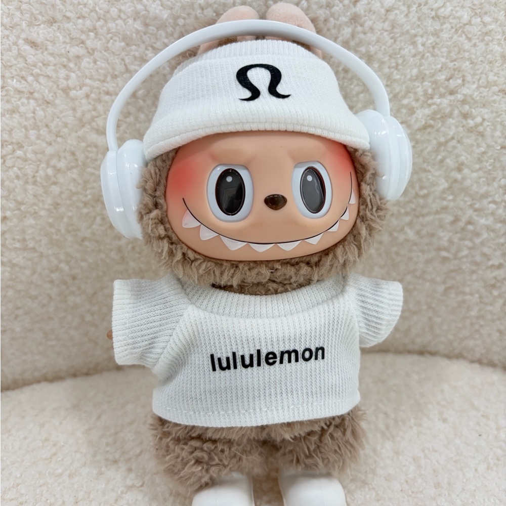 White lulu outfit set for Labubu